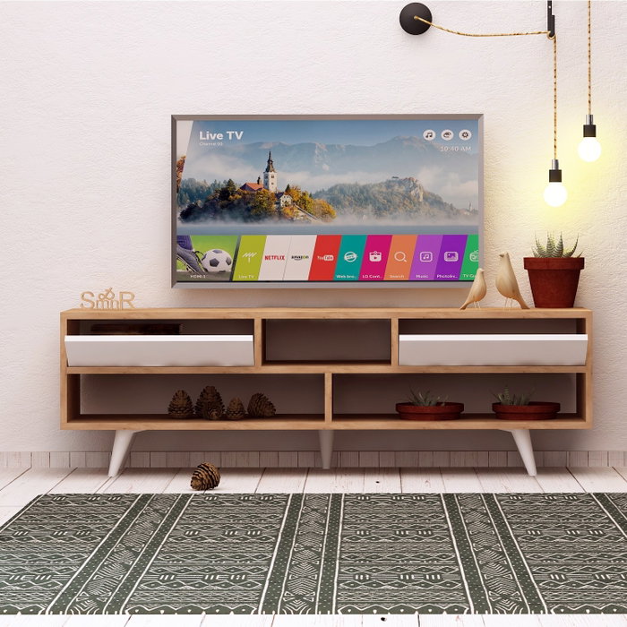 Hanah Home Glasgow Soporte de TV Roble y Blanco Hanah Home Glasgow Soporte de TV Roble y Blanco